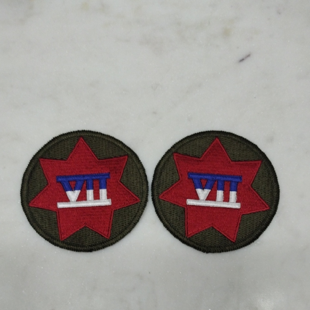 Vintage 7th Corps Dress Patch Color- 2 Color Patches #1-4
